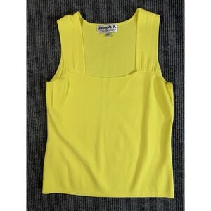 Joseph A. Women's Yellow Sleeveless Square Neck Knit Tank Top Size XL